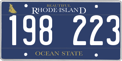 RI license plate 198223