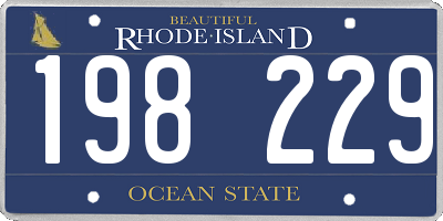 RI license plate 198229