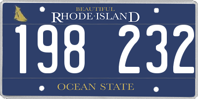 RI license plate 198232