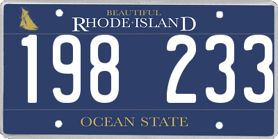 RI license plate 198233