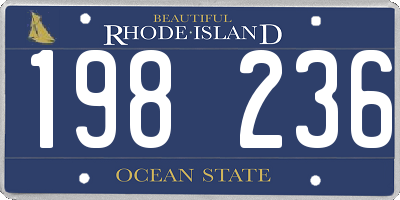 RI license plate 198236