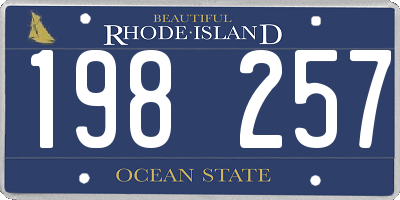 RI license plate 198257