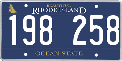 RI license plate 198258