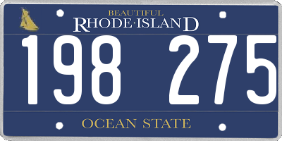 RI license plate 198275