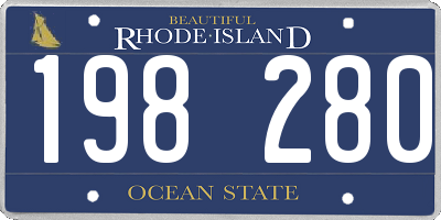 RI license plate 198280