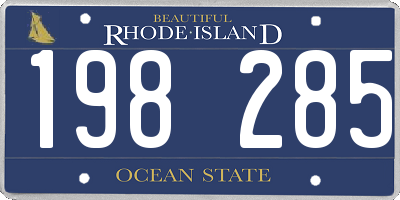 RI license plate 198285