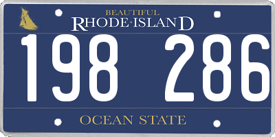 RI license plate 198286