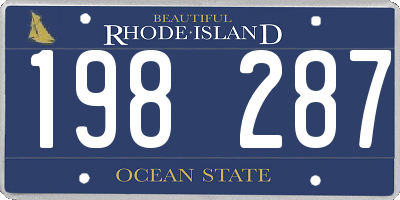 RI license plate 198287