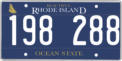RI license plate 198288