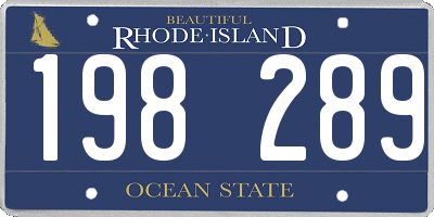 RI license plate 198289