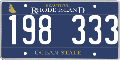 RI license plate 198333