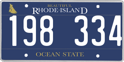 RI license plate 198334