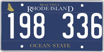 RI license plate 198336