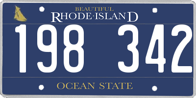 RI license plate 198342