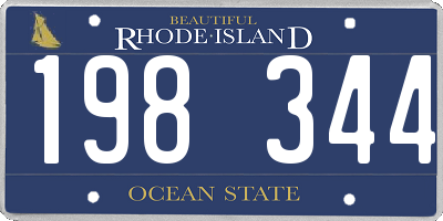 RI license plate 198344