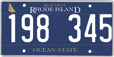 RI license plate 198345