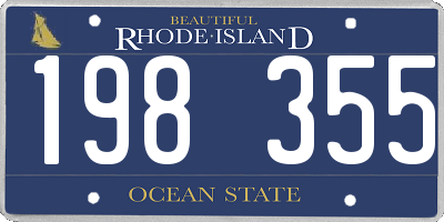 RI license plate 198355