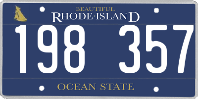 RI license plate 198357