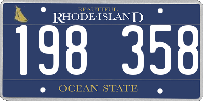 RI license plate 198358