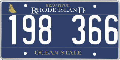 RI license plate 198366
