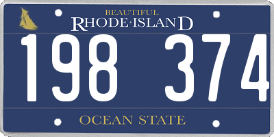 RI license plate 198374