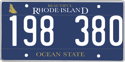 RI license plate 198380