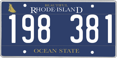 RI license plate 198381