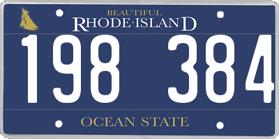 RI license plate 198384