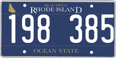 RI license plate 198385