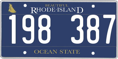 RI license plate 198387