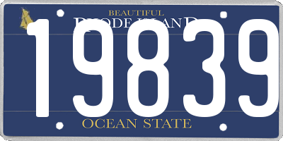 RI license plate 19839