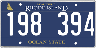 RI license plate 198394