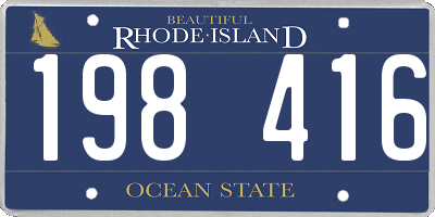 RI license plate 198416
