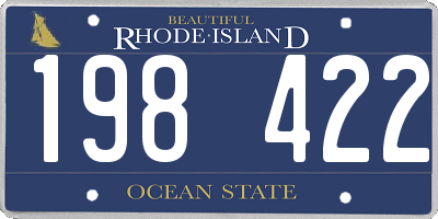 RI license plate 198422