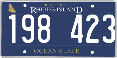 RI license plate 198423