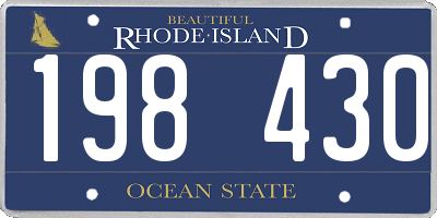 RI license plate 198430