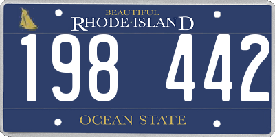 RI license plate 198442