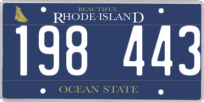RI license plate 198443