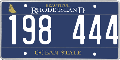 RI license plate 198444