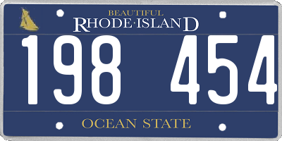 RI license plate 198454