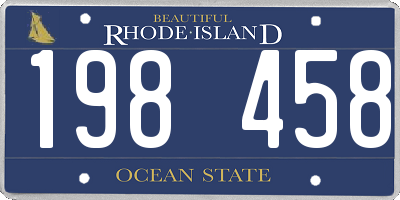 RI license plate 198458