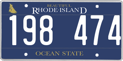 RI license plate 198474