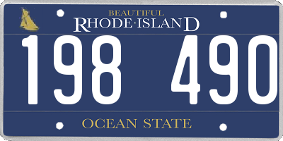 RI license plate 198490