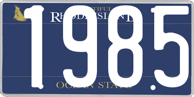 RI license plate 1985