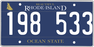 RI license plate 198533