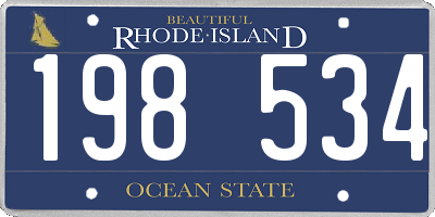 RI license plate 198534