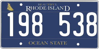 RI license plate 198538