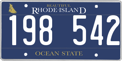 RI license plate 198542