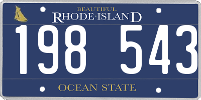 RI license plate 198543