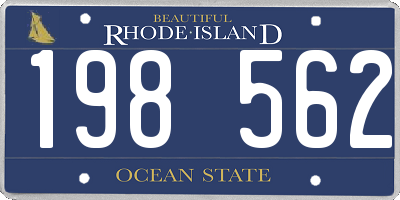 RI license plate 198562